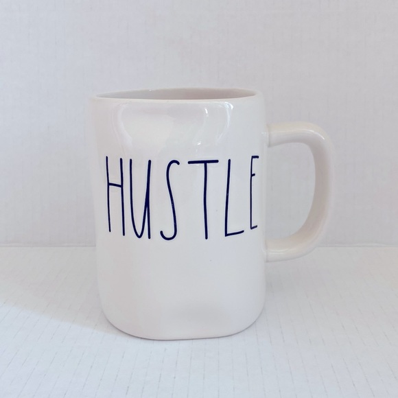 RAE DUNN “HUSTLE” MUG - WHITE - Picture 1 of 5